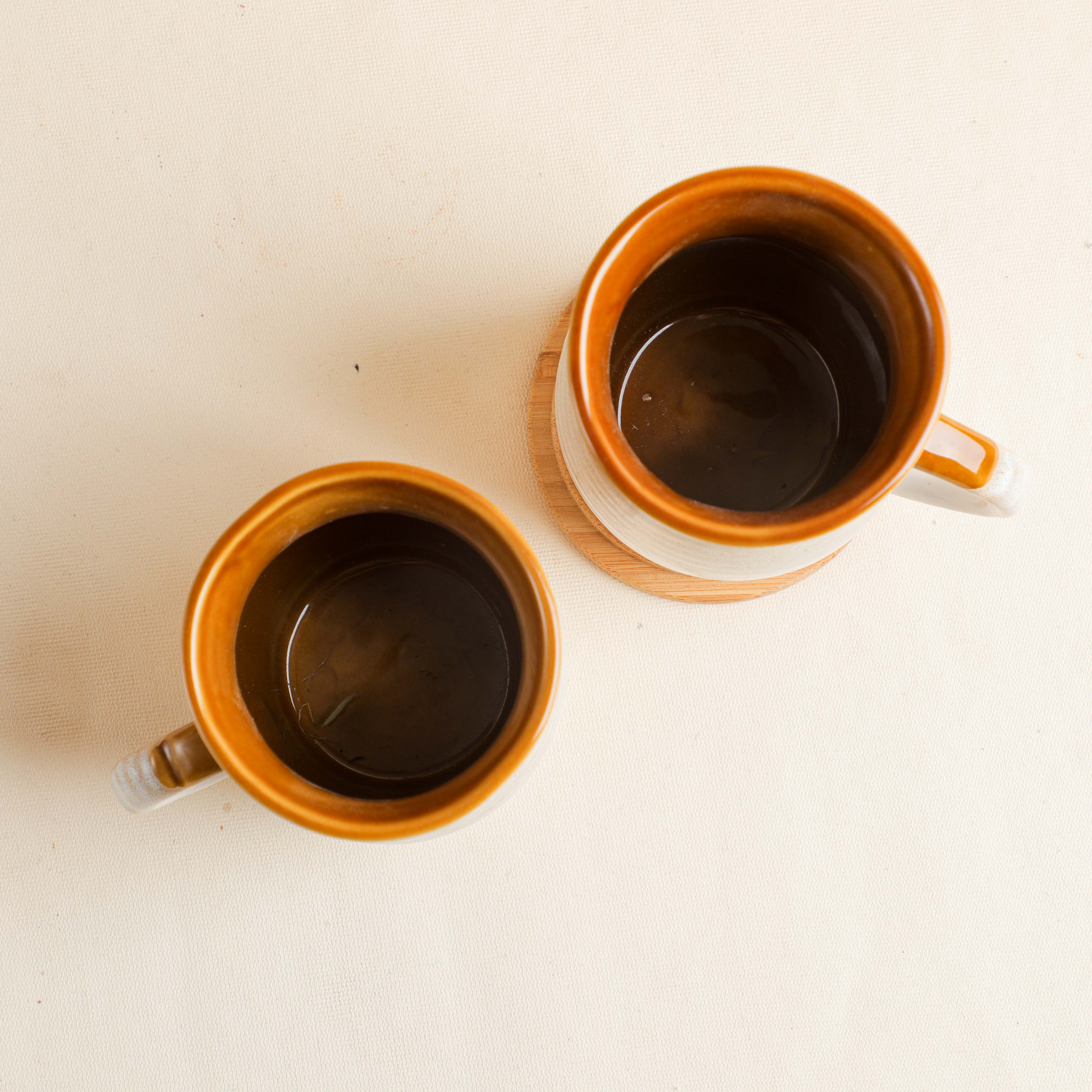 Dual Color Glazed Ceramic Cup